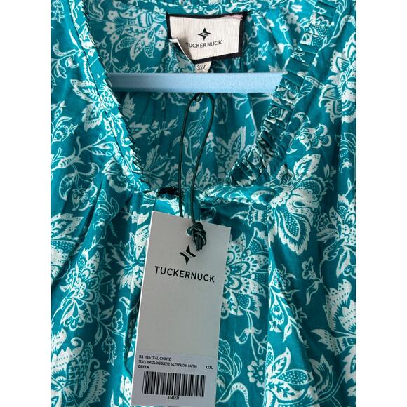 Tuckernuck Beach Palmetto Bouquet Print Long Sleeve Salty Paloma Caftan 3X NWT - Picture 4 of 4